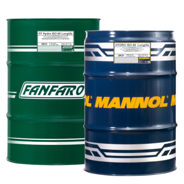 FF MN2103DR green and blue barrels Mannol / Fanfaro 2103 Hydro Iso 68 Hydraulic Fluid - 208L Fluid