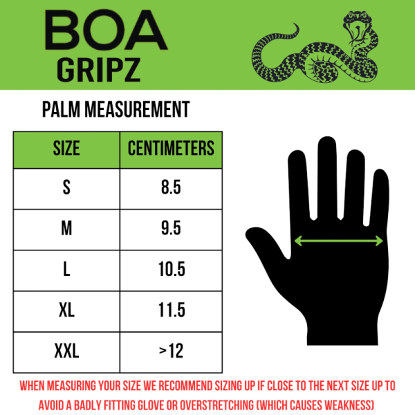 TOUGH GLOVE BOA GRIPZ - SIZE MEDIUM (10 BOXES)