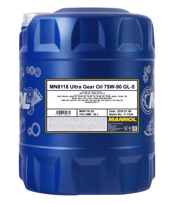 pictures_png_MN8118-20_blue_front_1200 Mannol 8118 Ultra Gear Oil 75W-90 GL-5 20L