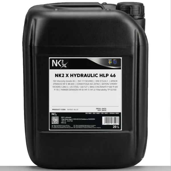 NK2102-20 NK2x (2102) Hydro Iso 46 Hydraulic Fluid - 20L Container