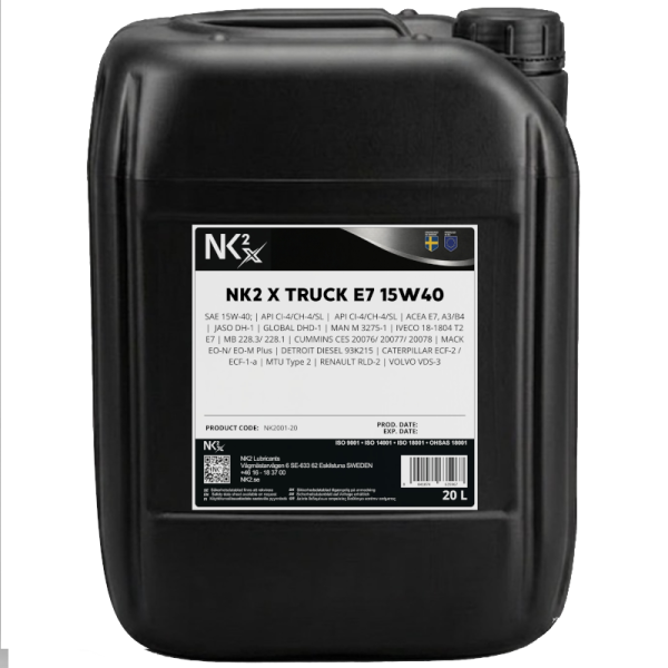 NK7104-20 NK2x (7104) - Heavy Duty Truck -15w40 E7 - 20L Container