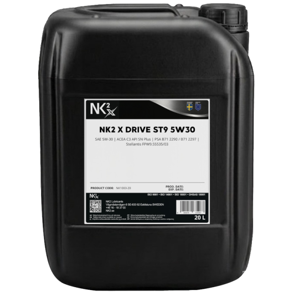 NK7703-20 NK2x (7703) Drive ST9 5W-30 20L Container ( Stellantis FPW9.55535/03 )- Swedish Engineering