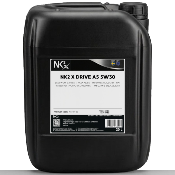 NK7707-20 NK2x (7707) X DRIVE 5W30 A5/B5 - Fully Synthetic - 20L- Ford Spec- Swedish Engineering