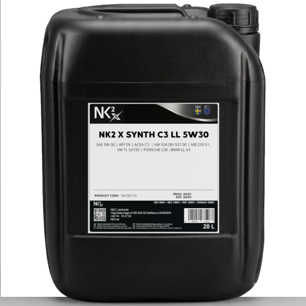 NK7715-20 NK2x (7715) Synth C3 LL 5w30- VW504/50700 - 20L Container - Swedish Engineering.